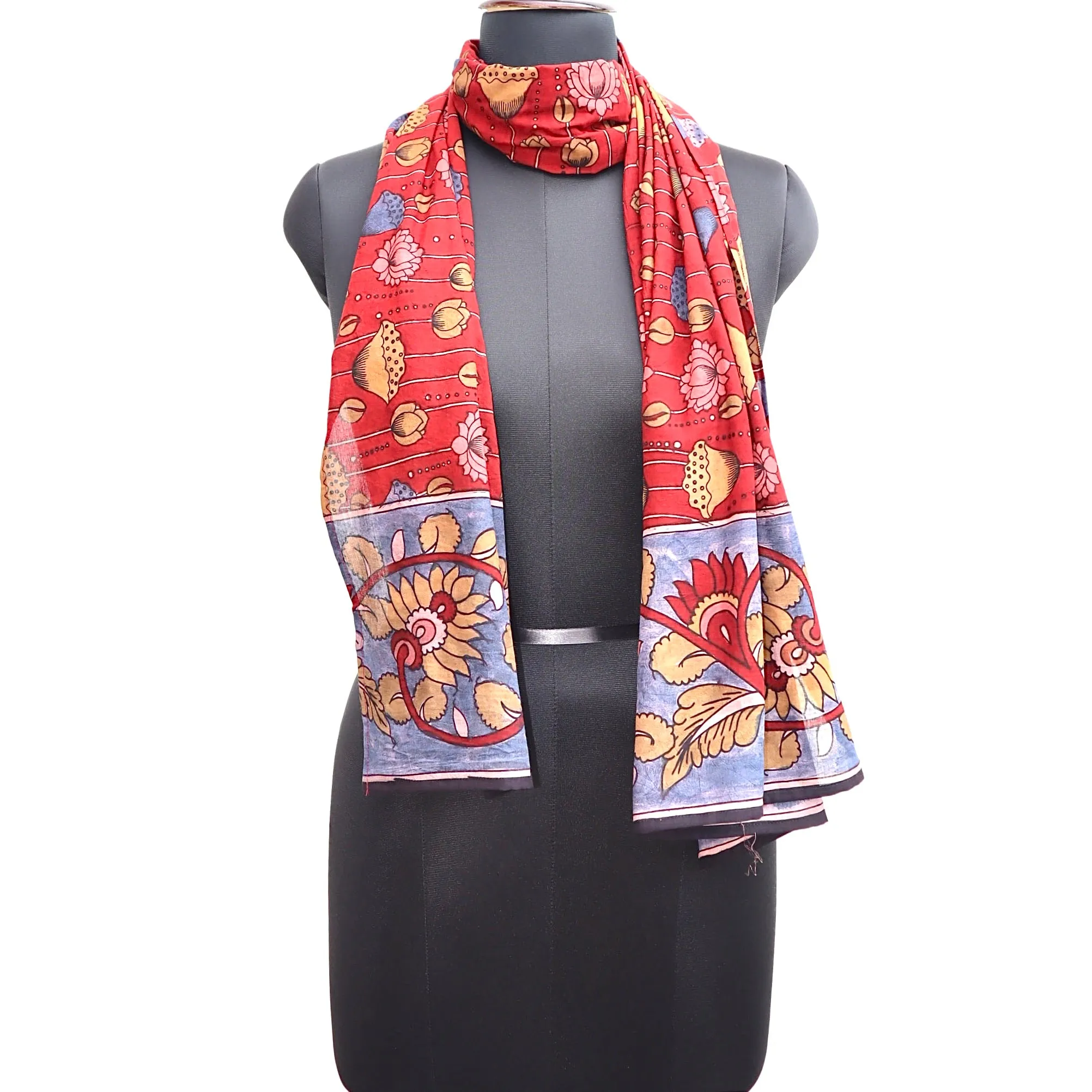 Poppy Serenade – Limited Edition Hand Painted Cotton Scarf (HS0002)