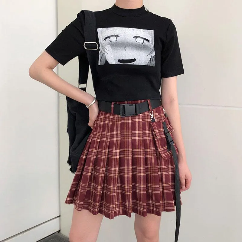 Punk Plaid Red Skirt SD00215