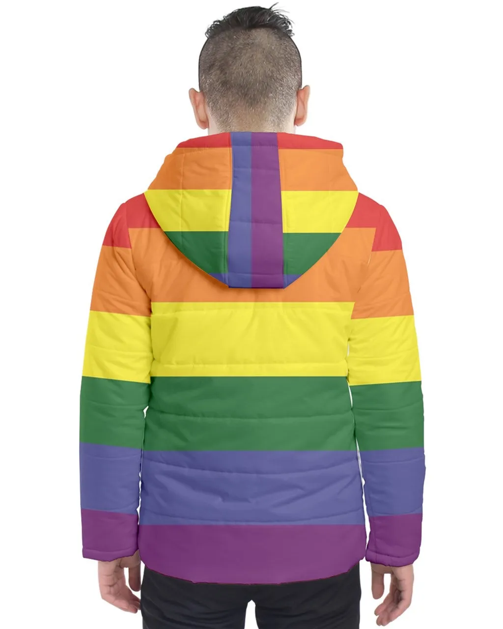 Rainbow Hooded Puffer Jacket