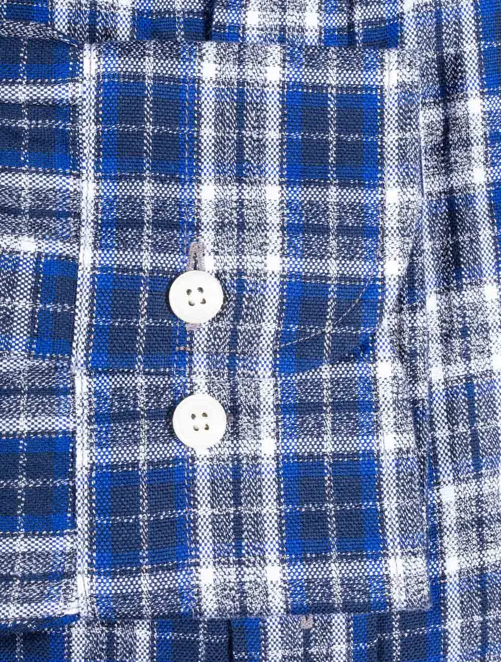 Regular Fit Check Mouliné Oxford Shirt College Blue