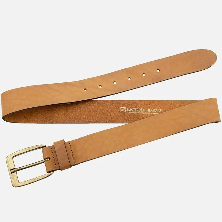 Robyn Classic Vintage Gold Buckle Leather Belt - Anthracite