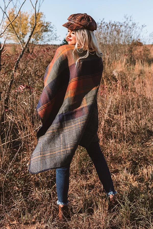 Roman Holiday Plaid Poncho