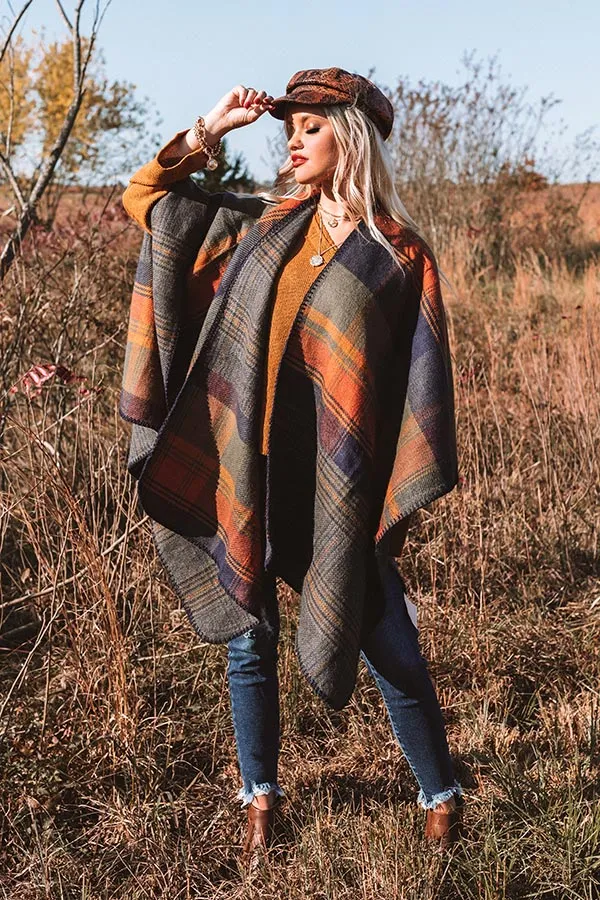 Roman Holiday Plaid Poncho