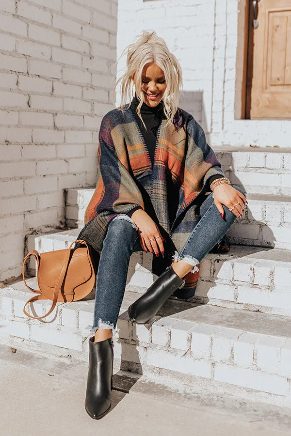 Roman Holiday Plaid Poncho