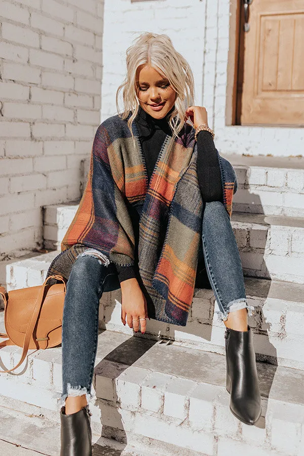 Roman Holiday Plaid Poncho