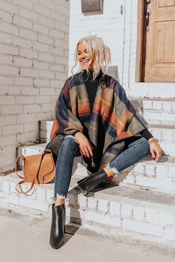 Roman Holiday Plaid Poncho