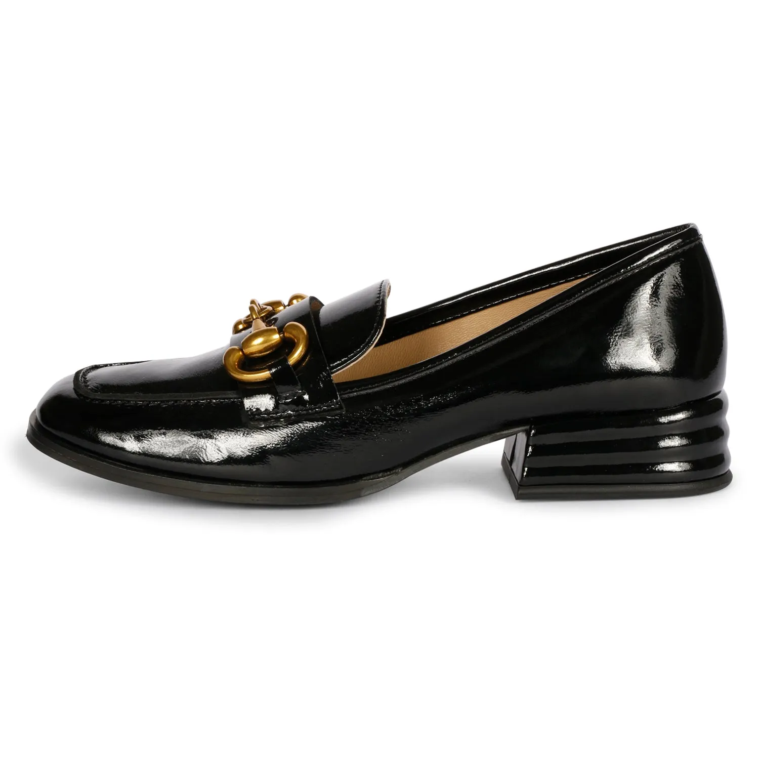 Saint Jackie Leather Black Patent Handcrafted Shoes