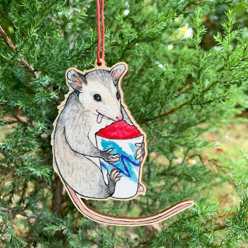 Sarah Draws Things Opossum Water Ice Ornament