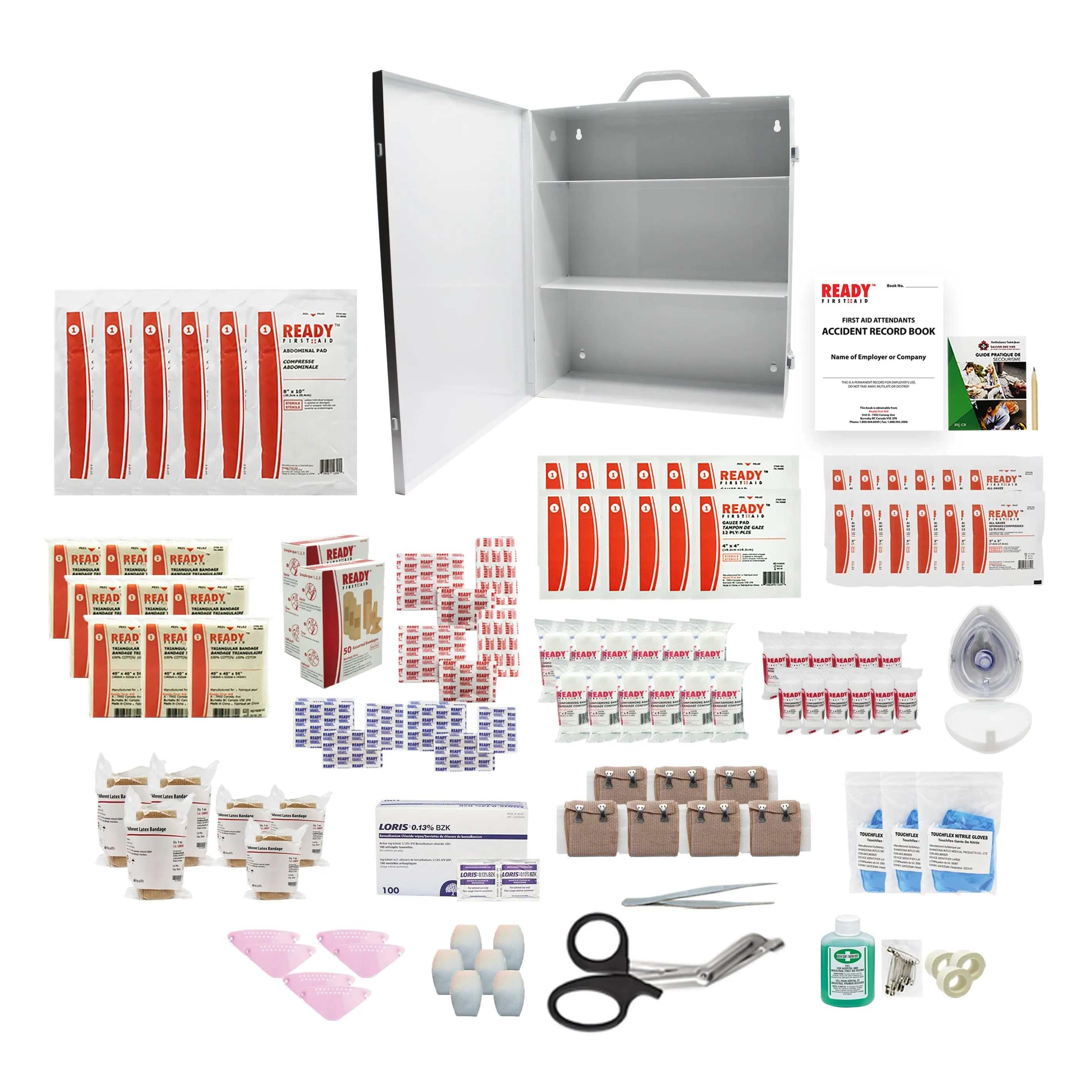 Saskatchewan 40  Employees First Aid Kit Min. Requirements Metal Cabinet