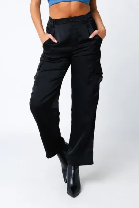 Satin Cargo Pants