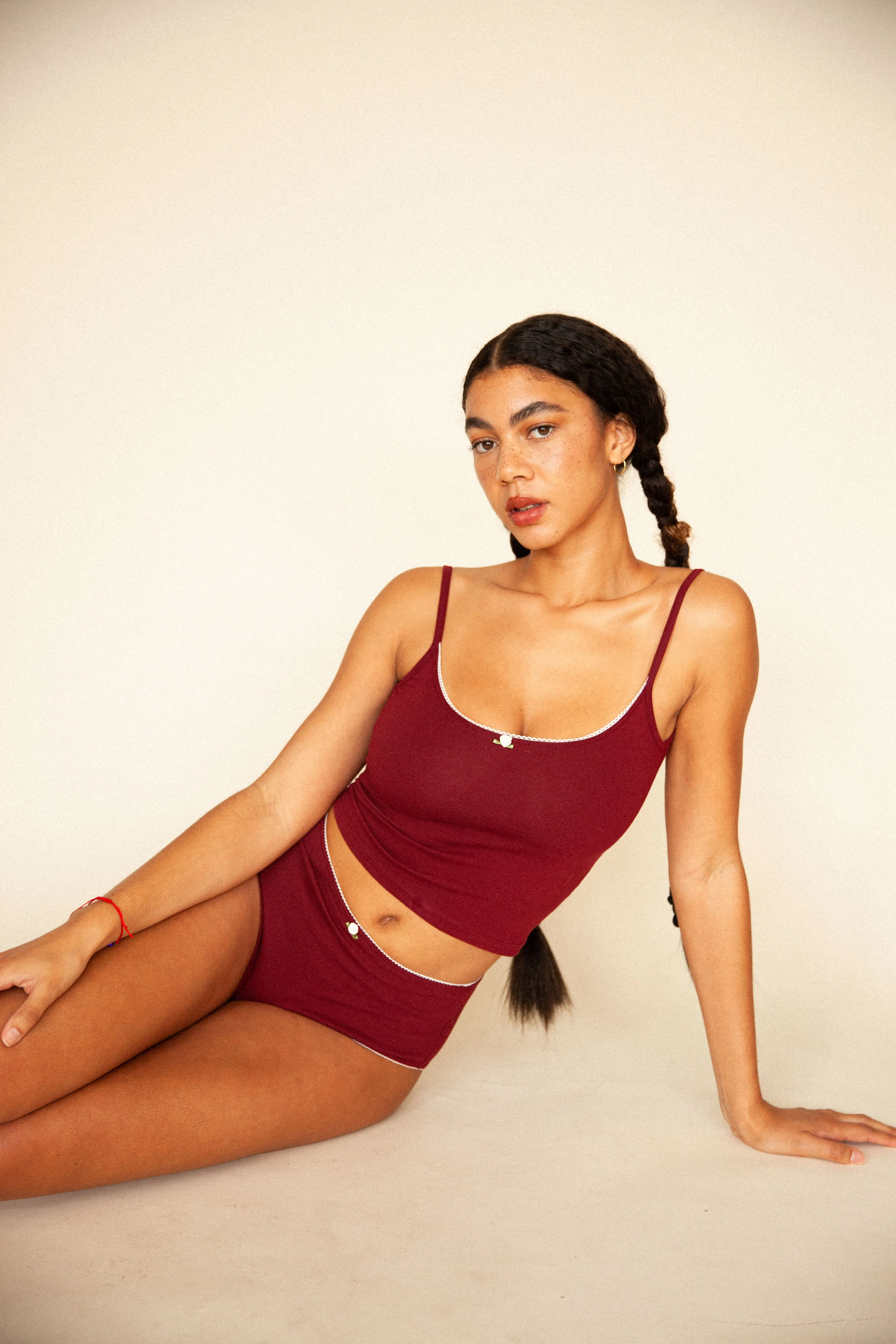 SCOOP BACK CAMI IN BORDEAUX