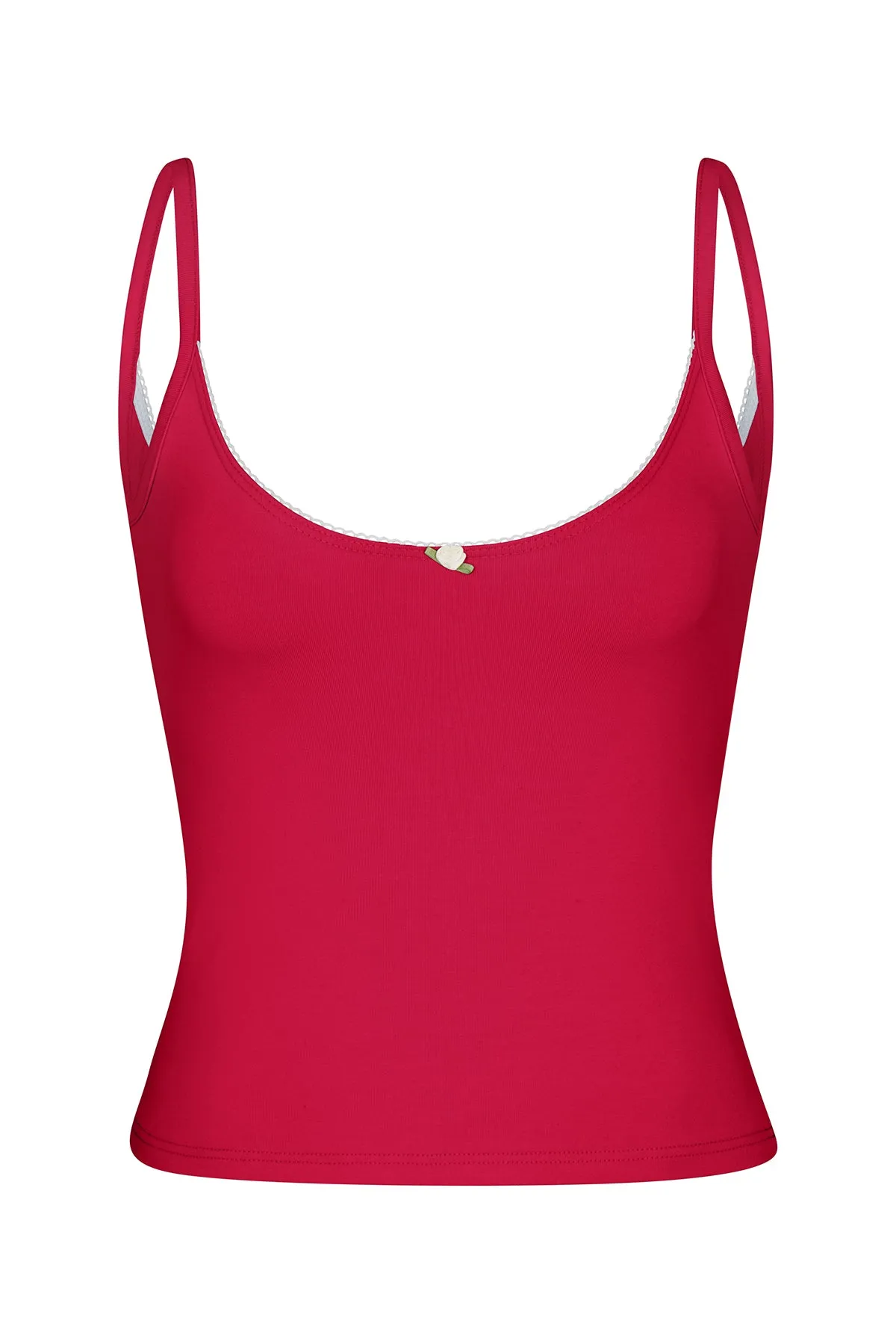 SCOOP BACK CAMI IN CHERRY