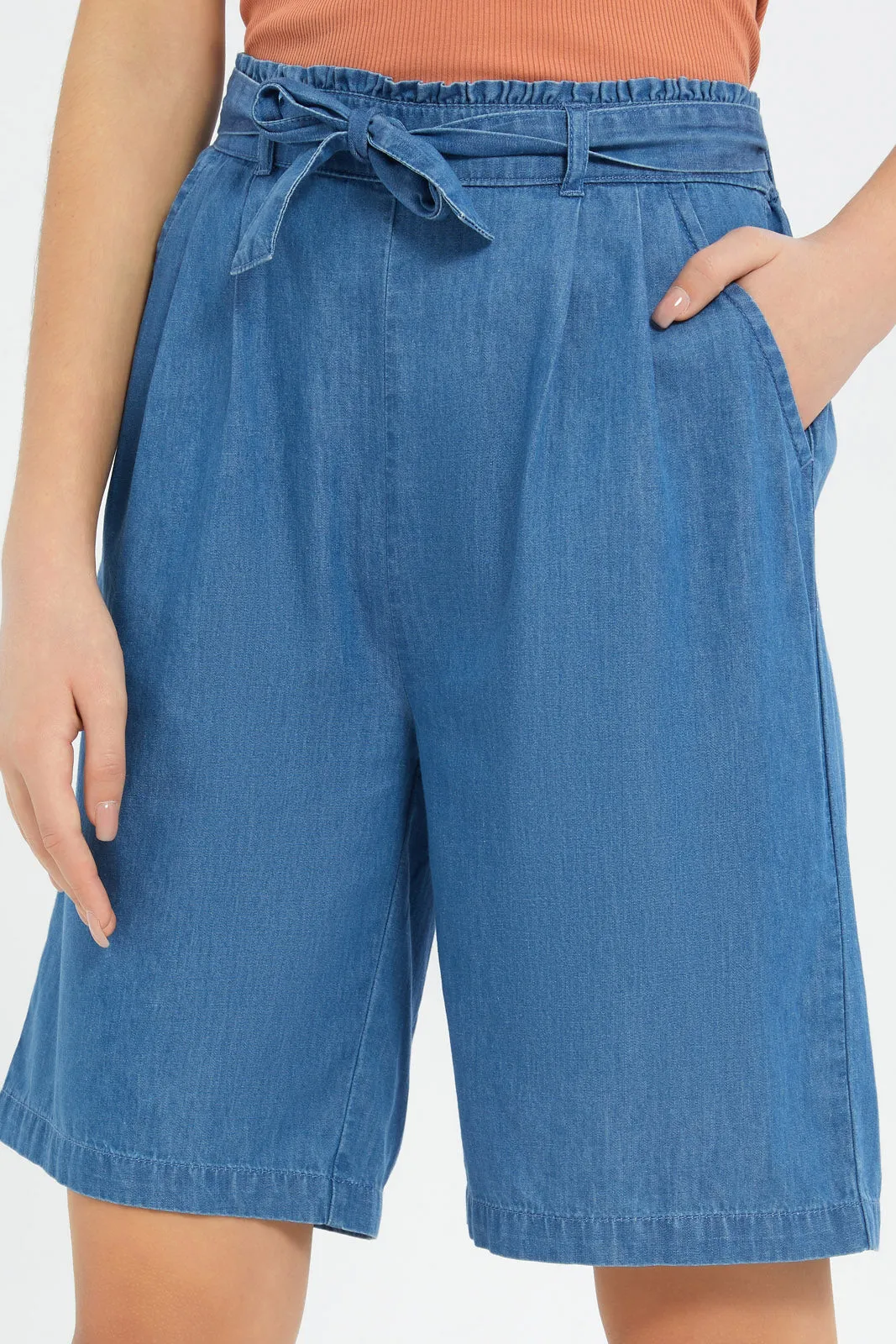 Senior Girls Blue Denim Culottes