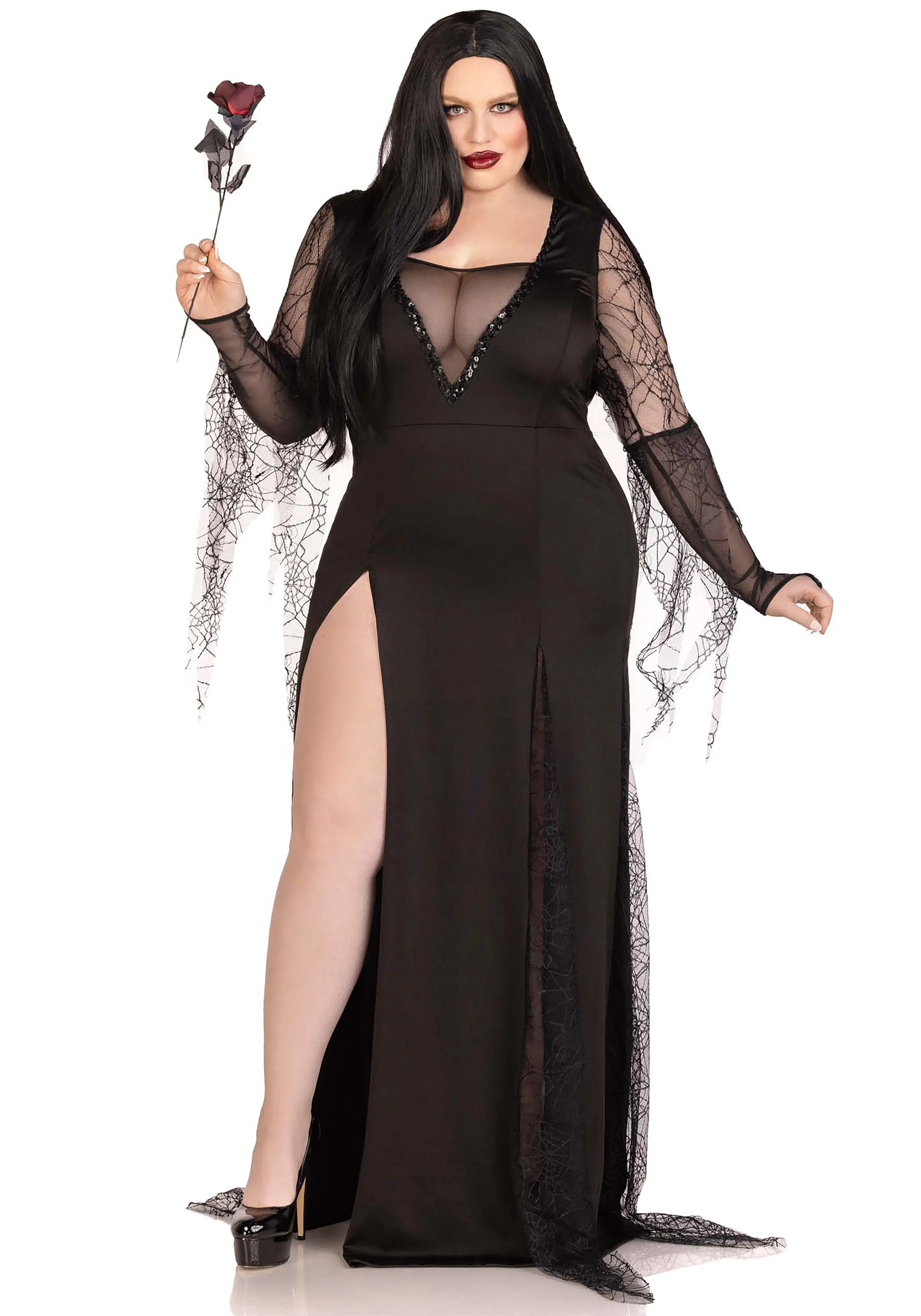 Sexy Spooky Morticia Halloween Costume