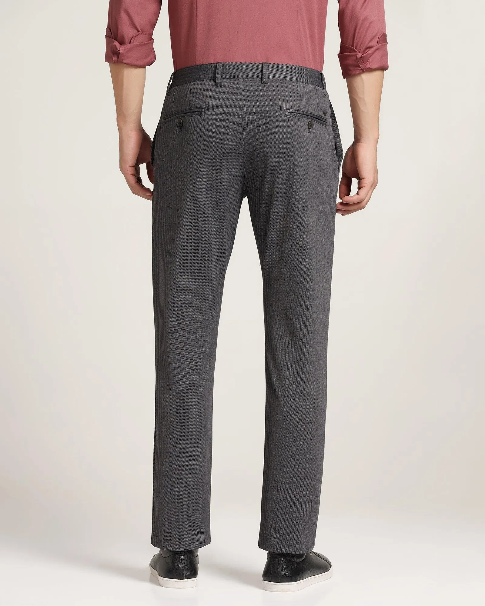 Slim Comfort B-95 Casual Dark Grey Textured Khakis - Jorge