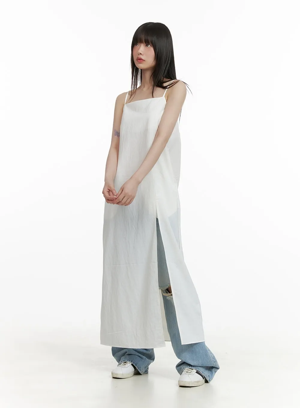 Square Neck Sleeveless Maxi Dress CY428