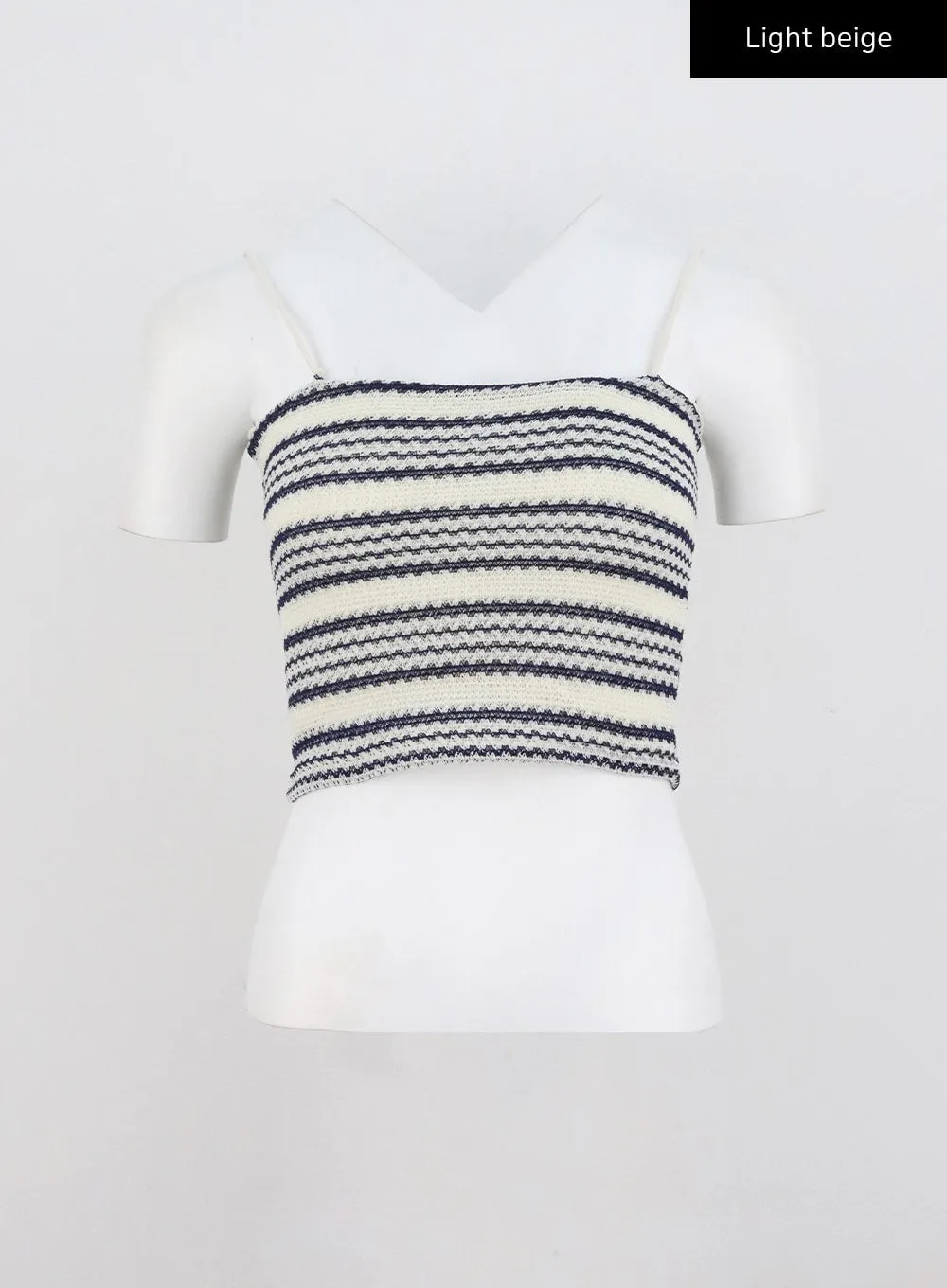 Stripe Cropped Knit Top CL320