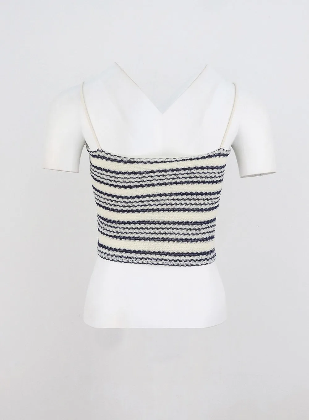 Stripe Cropped Knit Top CL320