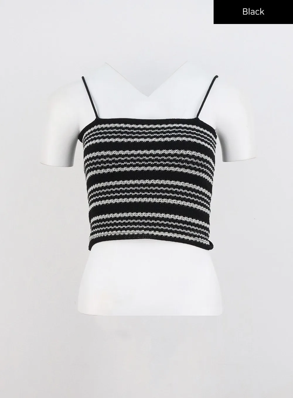 Stripe Cropped Knit Top CL320