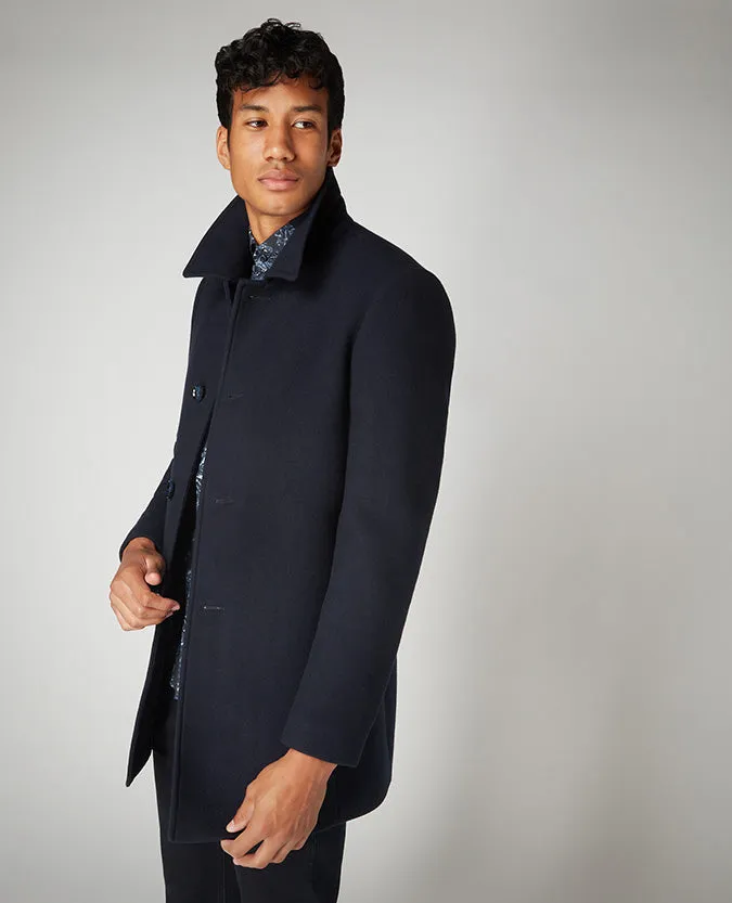 Tapered Fit Wool-Mix Overcoat