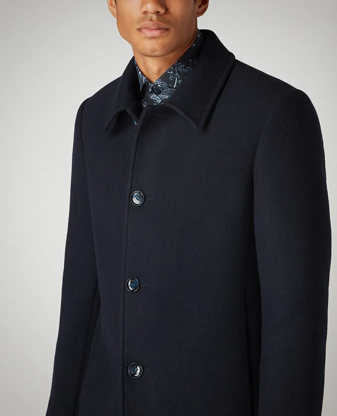 Tapered Fit Wool-Mix Overcoat