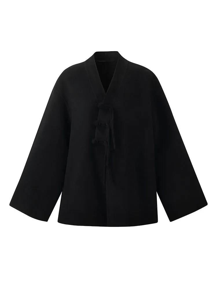 Tencel Wool New Chinese-Style Women Coat