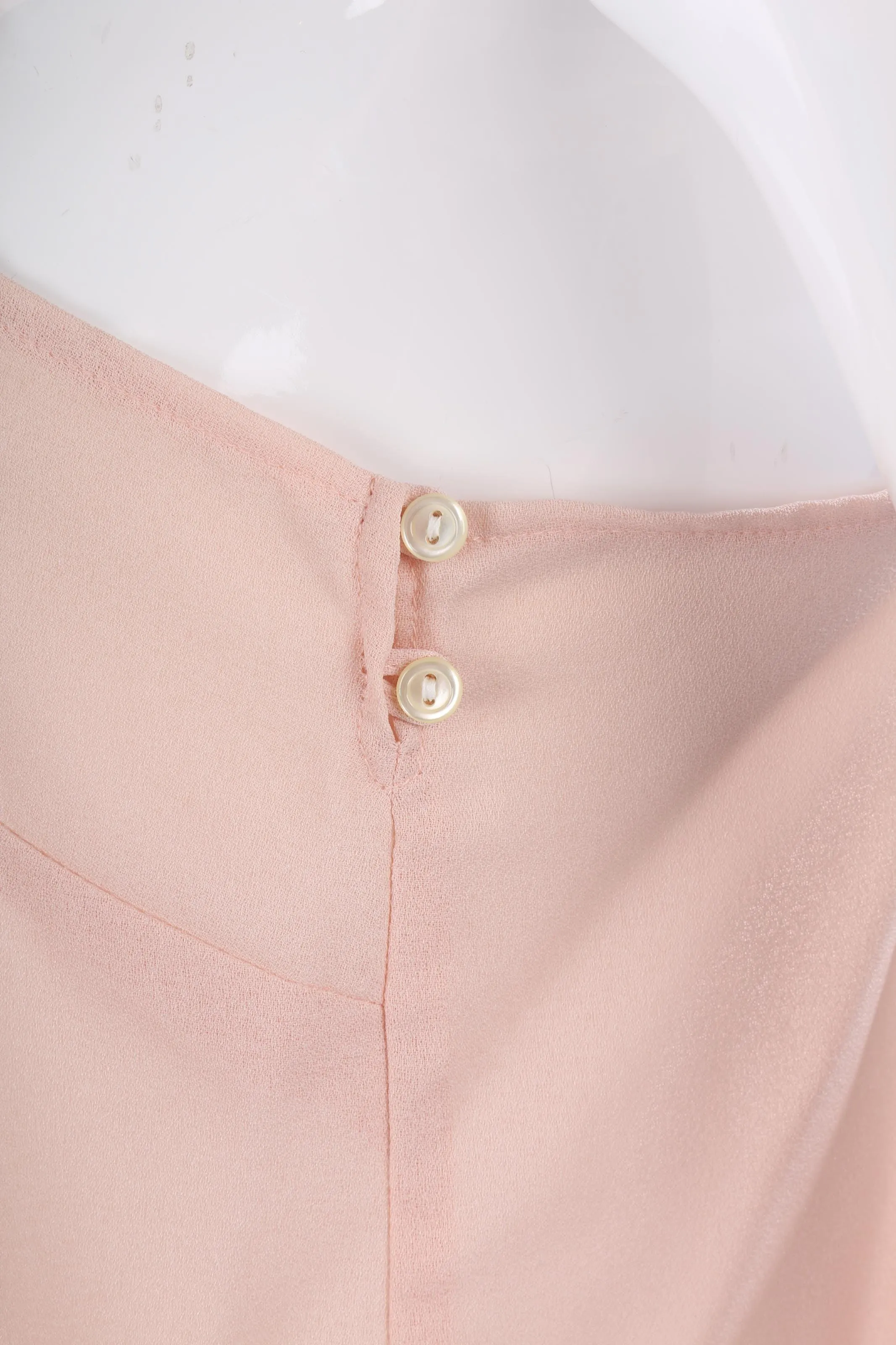 Tergal blush pink camisole top with gold flower embroidery. UK 8