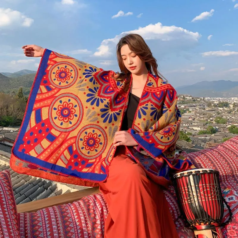 Tibetan ethnic shawl grassland thickened cloak scarf