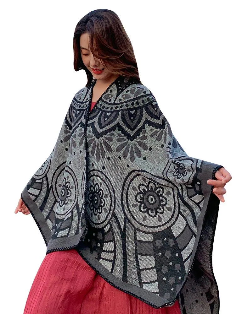 Tibetan ethnic shawl grassland thickened cloak scarf