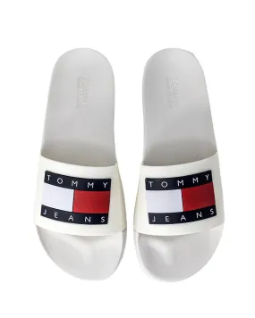 Tommy Hilfiger Jeans Mens Classic Slides White