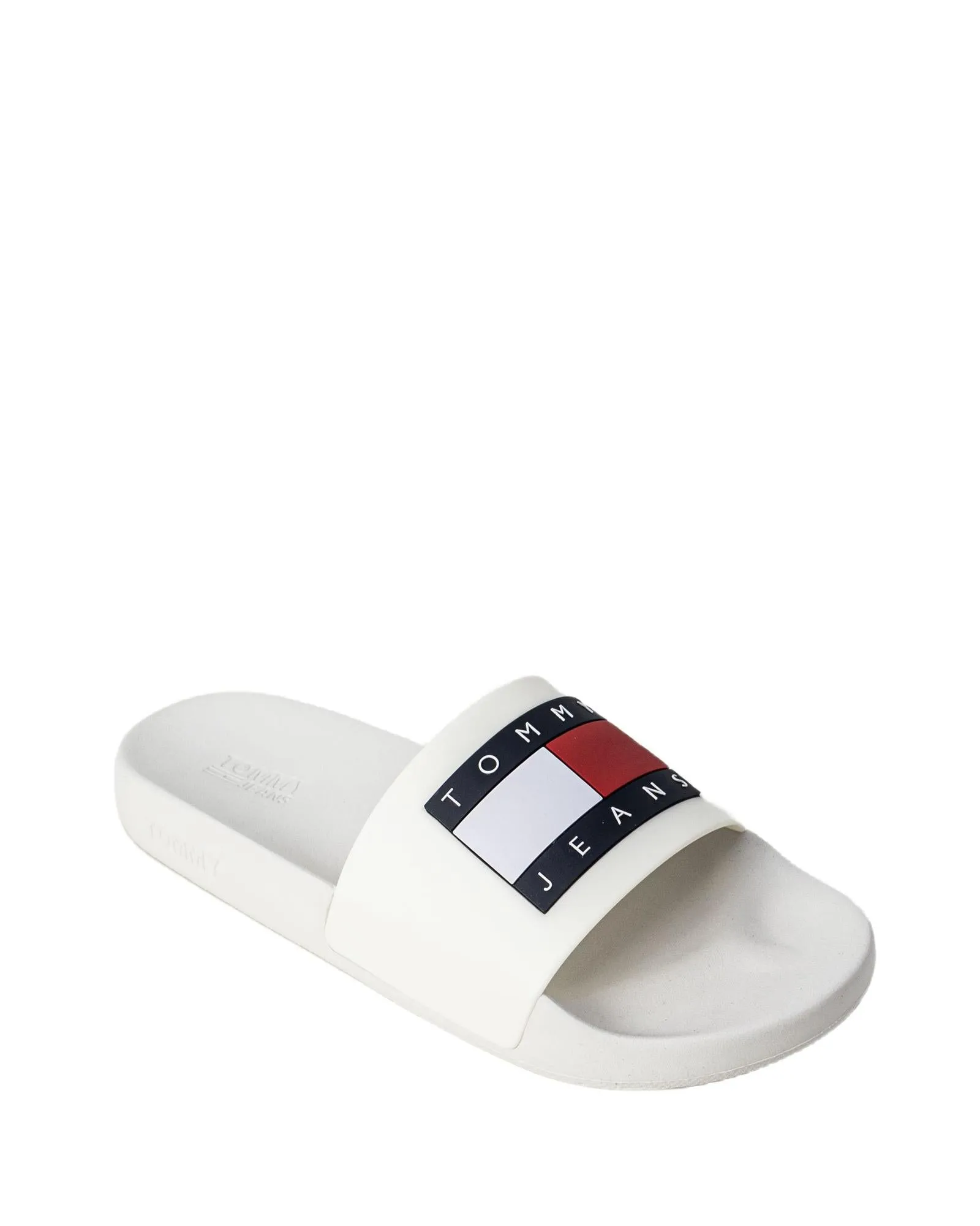 Tommy Hilfiger Jeans Mens Classic Slides White