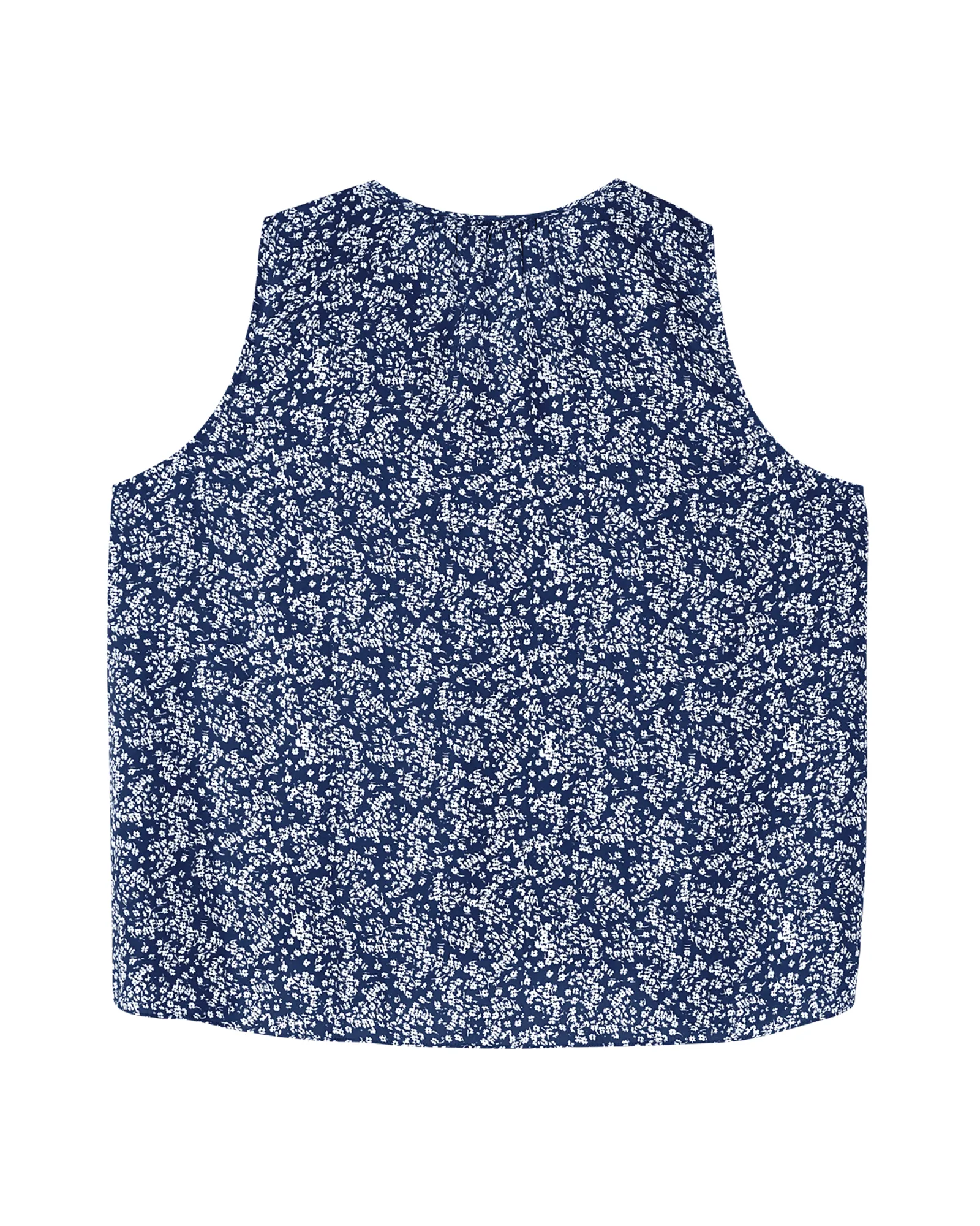 Tutan Sleeveless Blouse | Navy / White