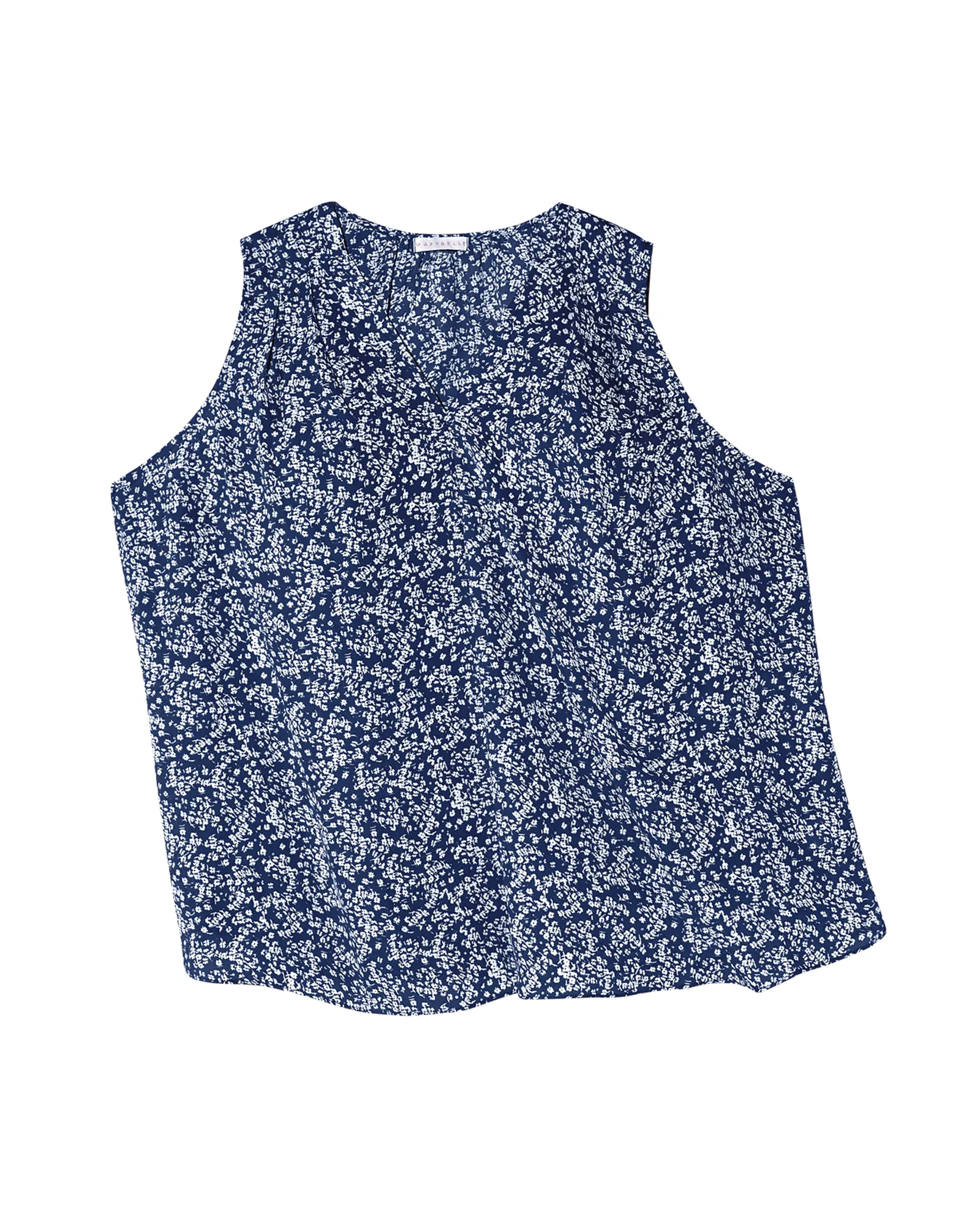 Tutan Sleeveless Blouse | Navy / White