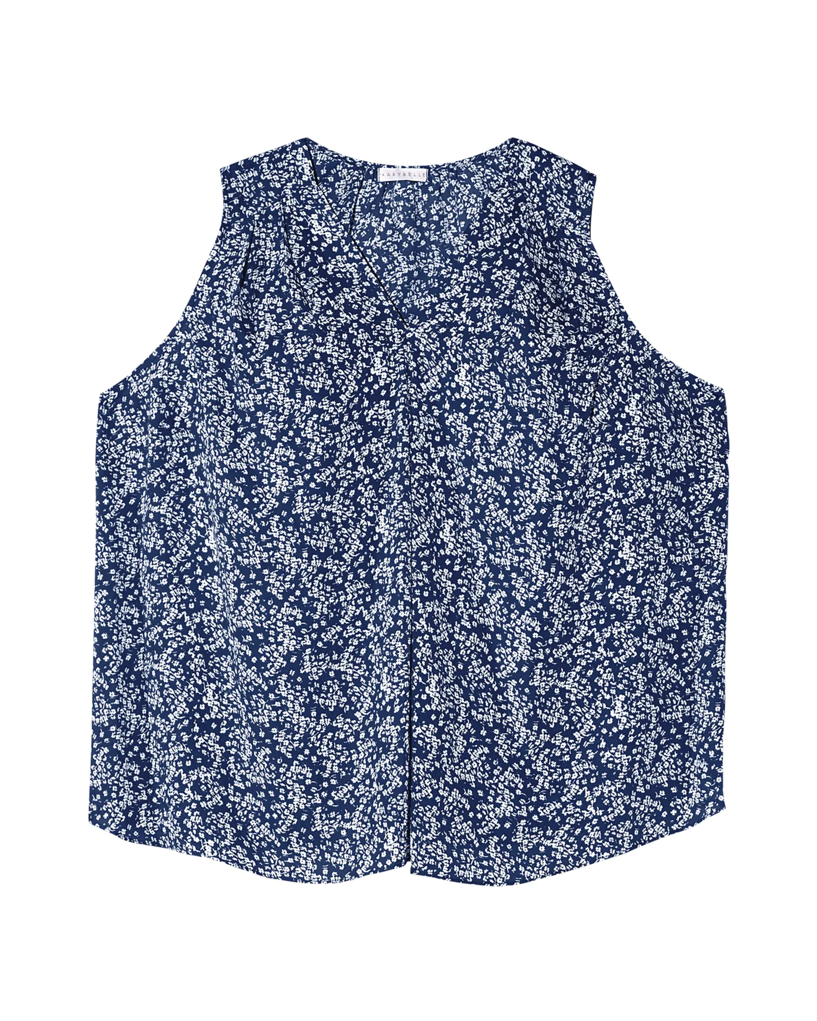 Tutan Sleeveless Blouse | Navy / White