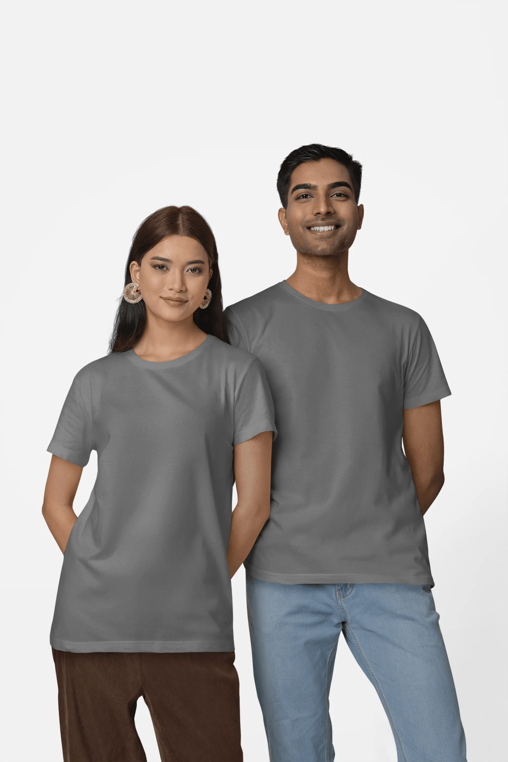 Unisex Regular Fit T-Shirt - 100% Cotton, Bio-Washed (Grey Melange)