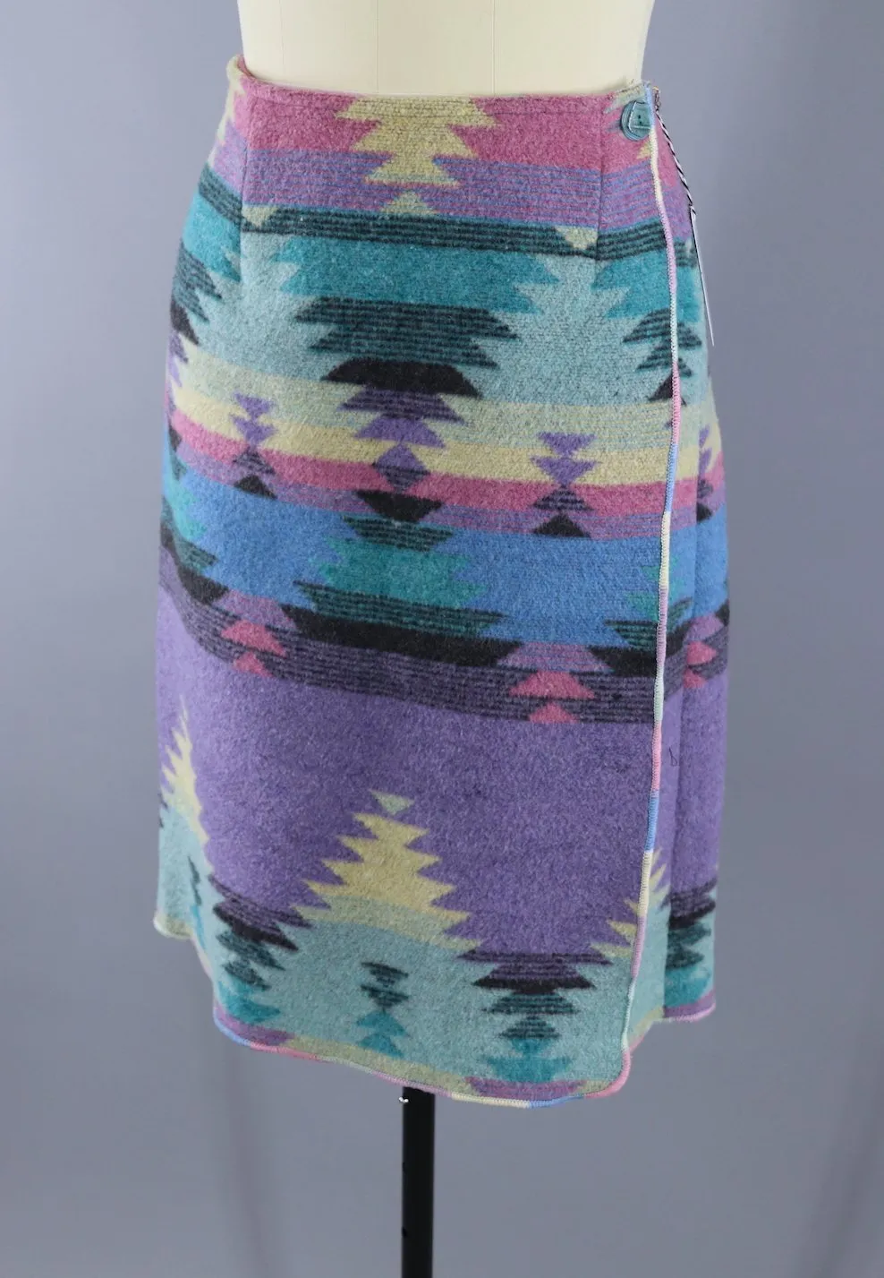 Vintage 1980s-90s Southwestern Purple Blanket Skirt