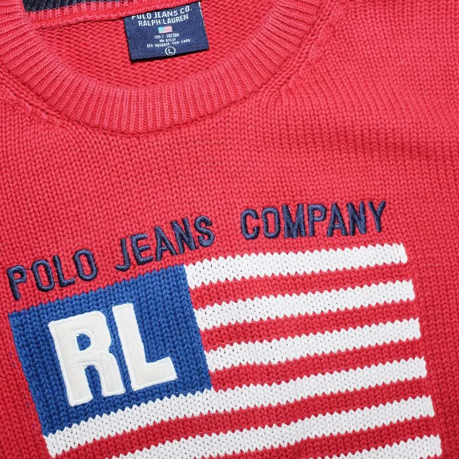 Vintage Polo Jeans Knit Sweater Medium