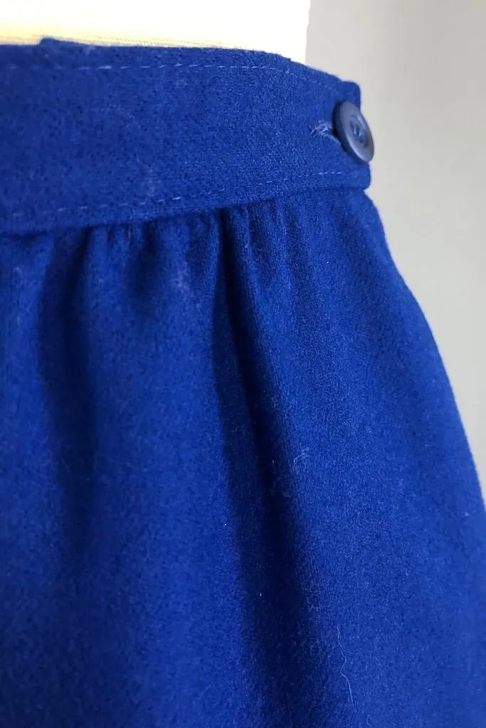 Vintage Royal Blue Wool Pendleton Skirt