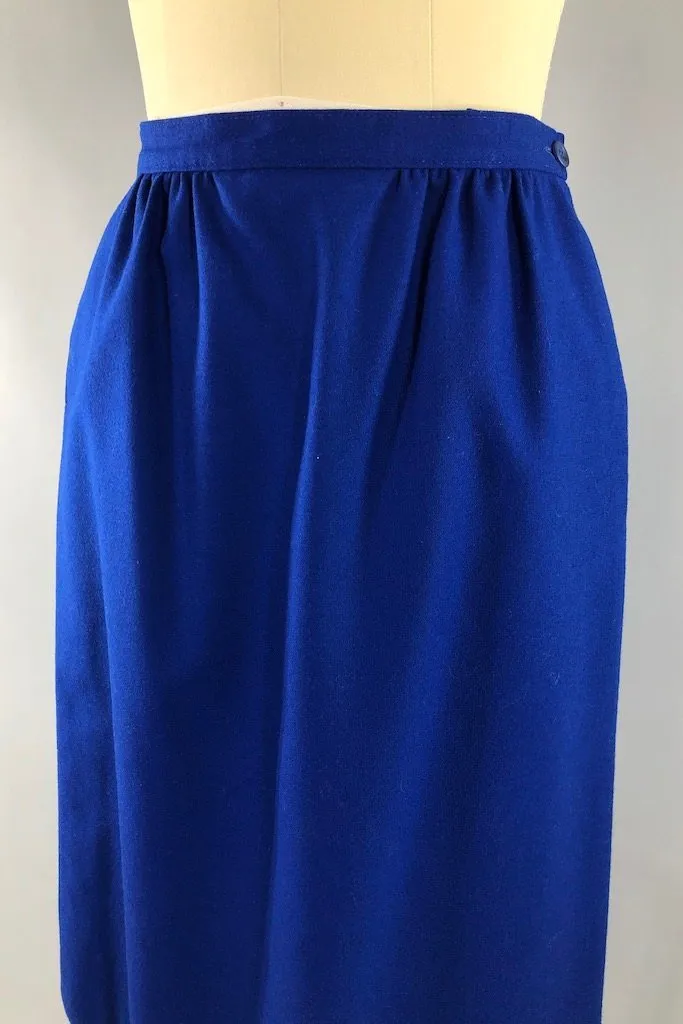 Vintage Royal Blue Wool Pendleton Skirt