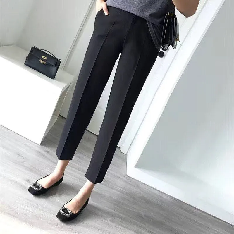 Wjczt Summer Korean Style Elegant Women's Pants Suit Fashion Slim Jacket Trousers Two-piece Set Office Blazer Temperament Tracksuit