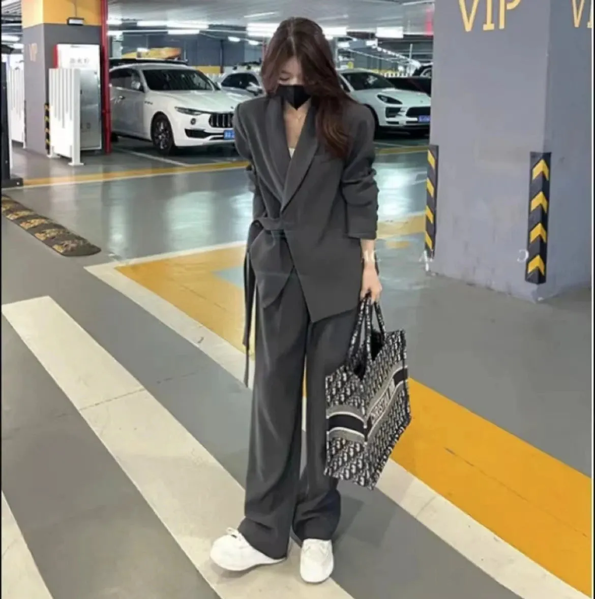 Women Suits Office Sets Pockets Coat Wide Leg Pants New Spring Autumn Office Wear Women Fashion Elegance Lady Blazer Sets