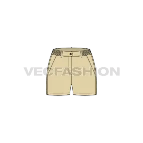 Women's Casual Khaki Cotton Shorts