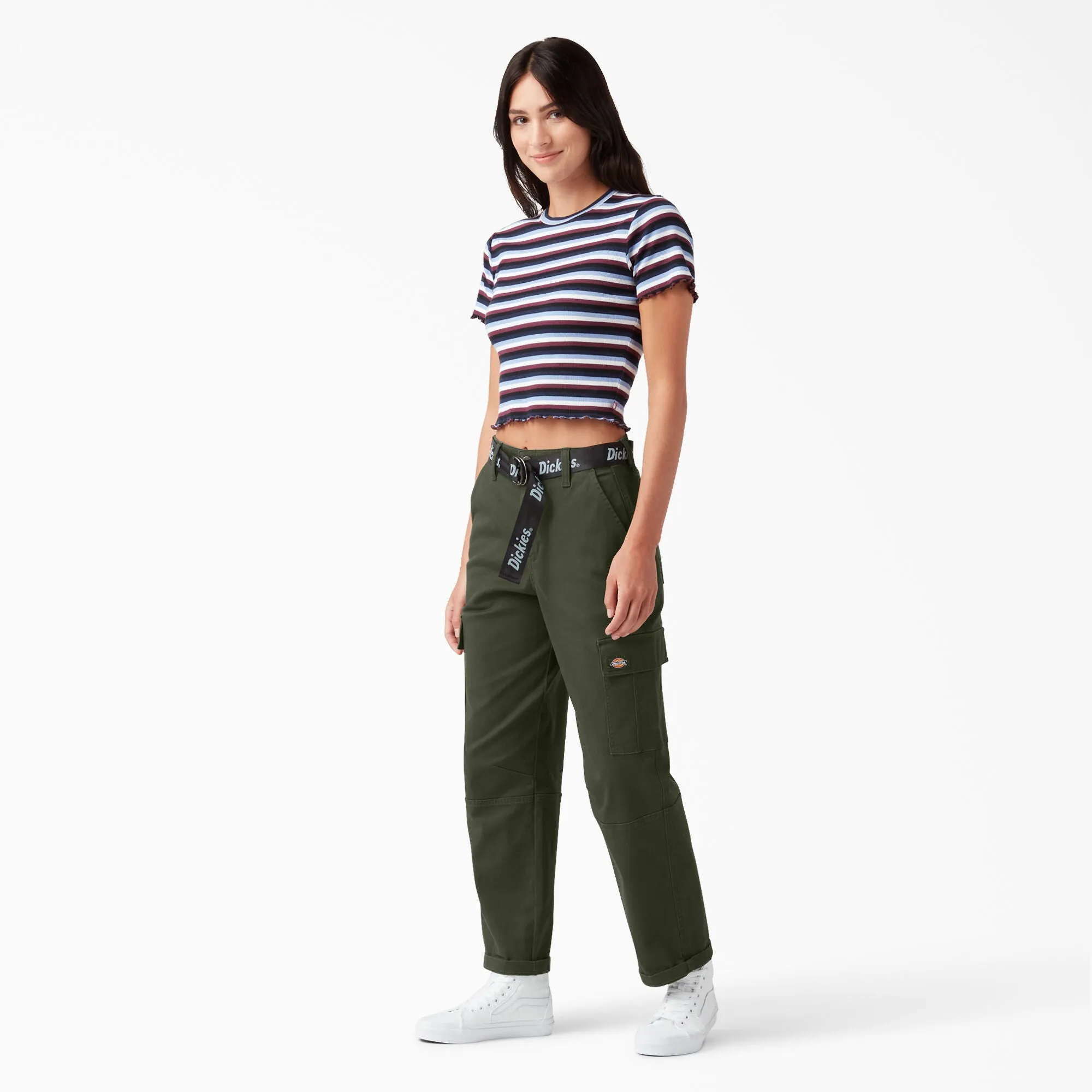 Women's Cropped Cargo Pant - Olive Green