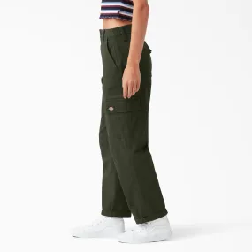 Women's Cropped Cargo Pant - Olive Green