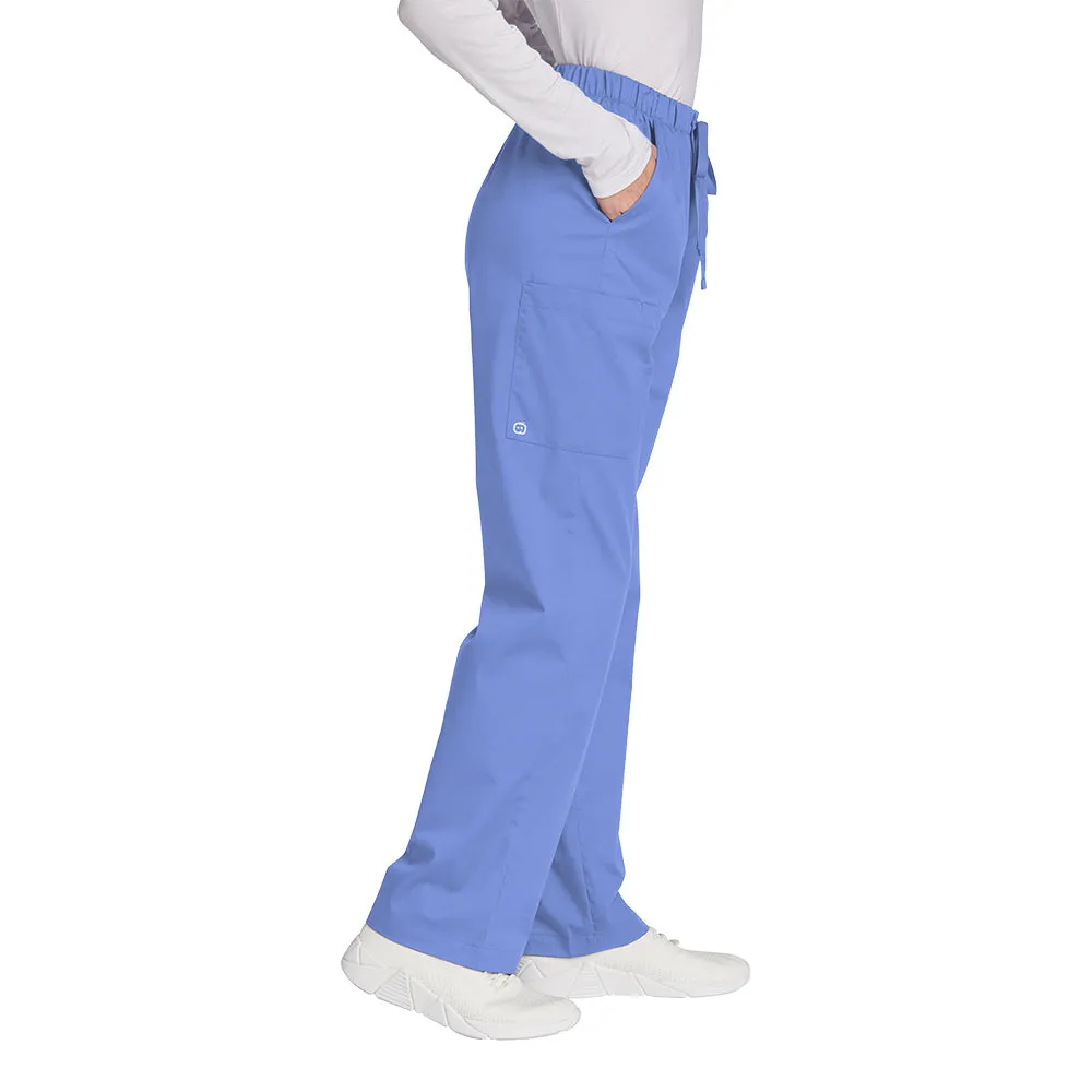 WonderWink® Women’s WorkFlex™ Mock Wrap Cargo Pants - Ceil Blue