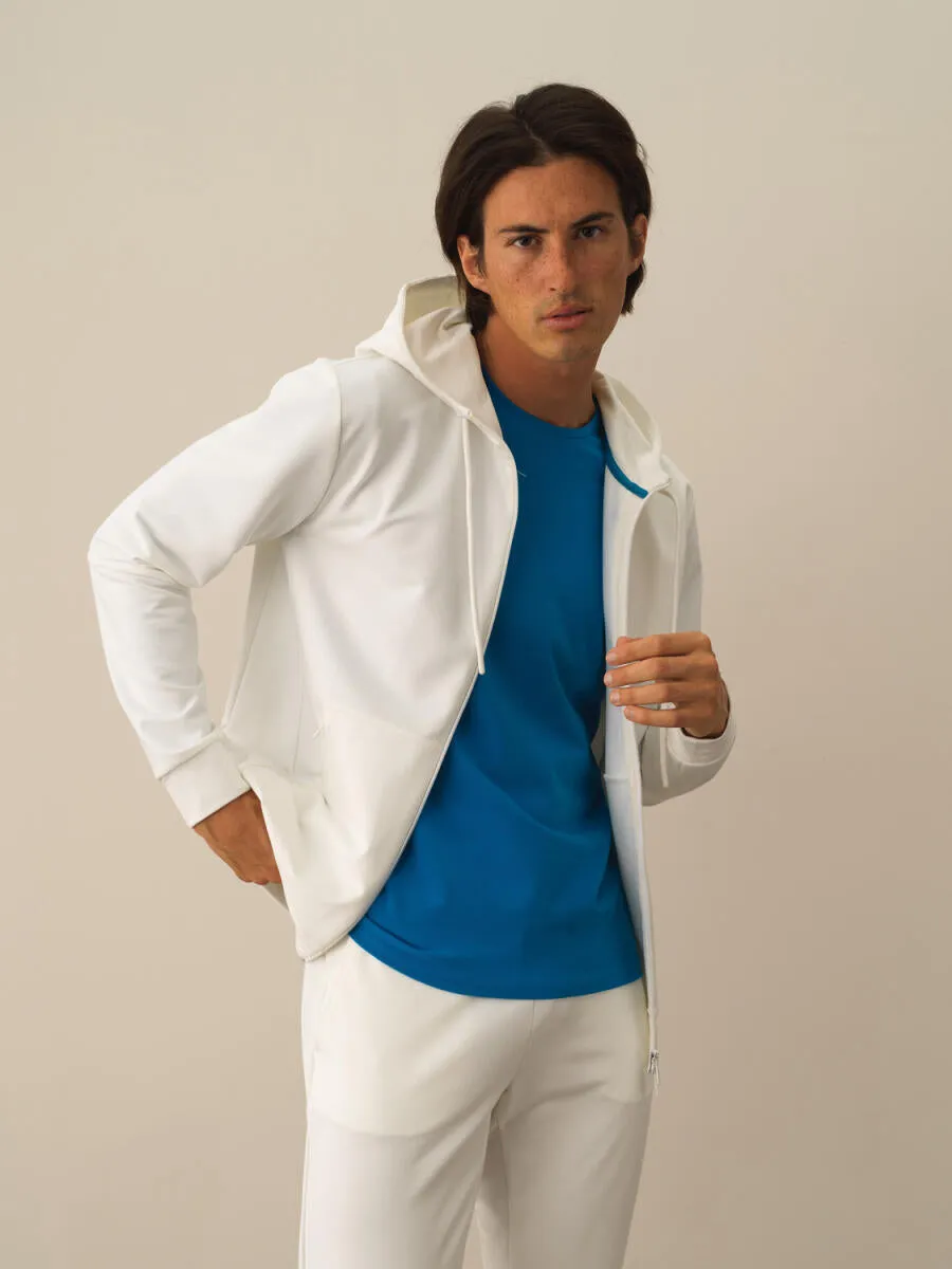 Xint Slim Fit Hooded White Jacket